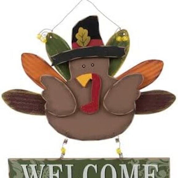 Welcome Turkey Wood Wall Decoration Fall Autumn Home Decor Gift Keepsake - Picture 2 of 4